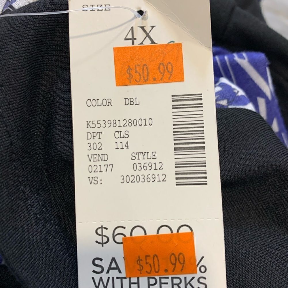 NWT Catherine’s black/blue 4XL top - Picture 4 of 11